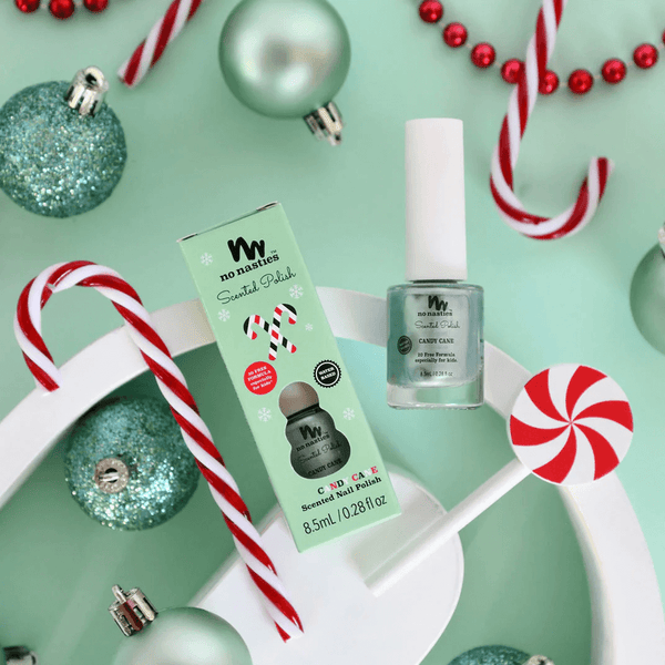 No Nasties Natural Scented Kids Nail Polish Candy Cane - Shimmery Pastel Green