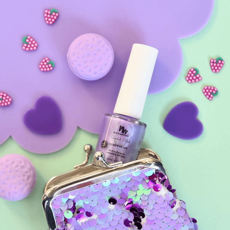 No Nasties Natural Scented Kids Nail Polish Gummy Grape - Purple