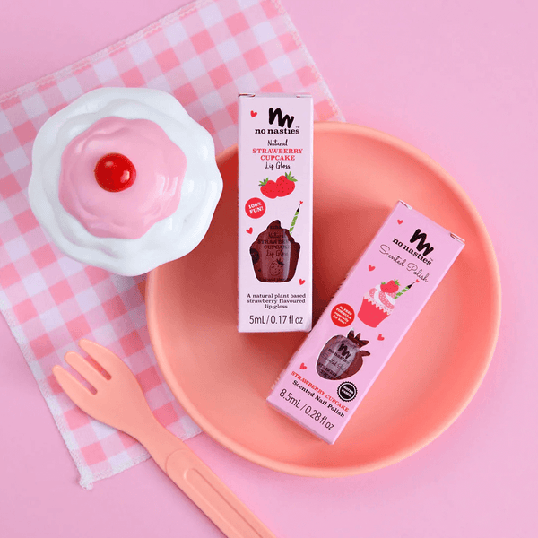 No Nasties Natural Scented Kids Nail Polish Strawberry Cupcake - Pastel Pink