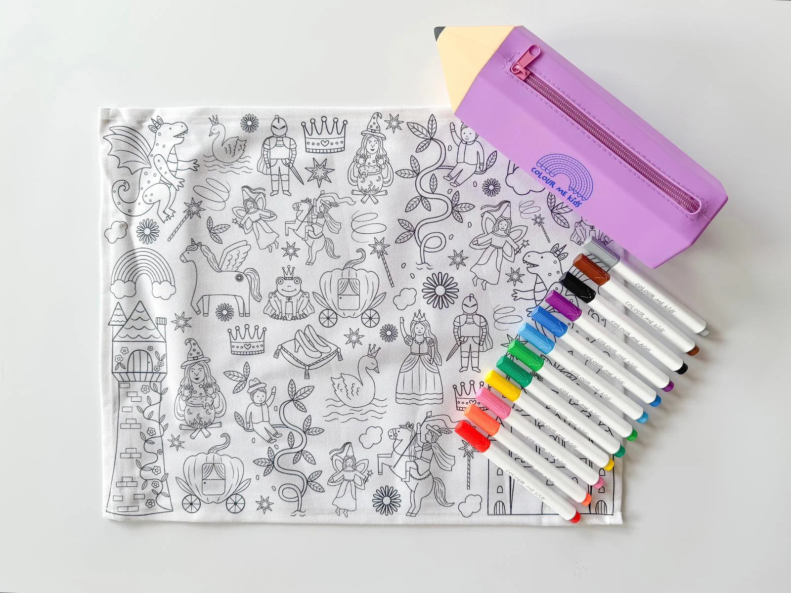 Washable, Reusable Colouring-In Solo Mat Kit - Once Upon A Time