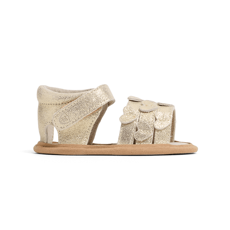 Pretty Brave Hearts Baby Sandal - Gold Sparkle