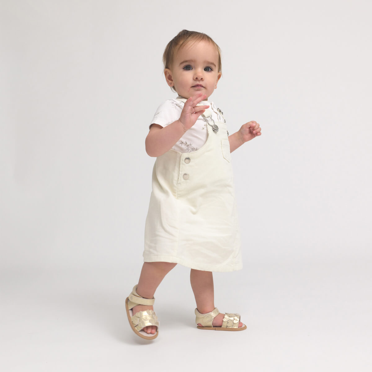 Pretty Brave Hearts Baby Sandal - Gold Sparkle