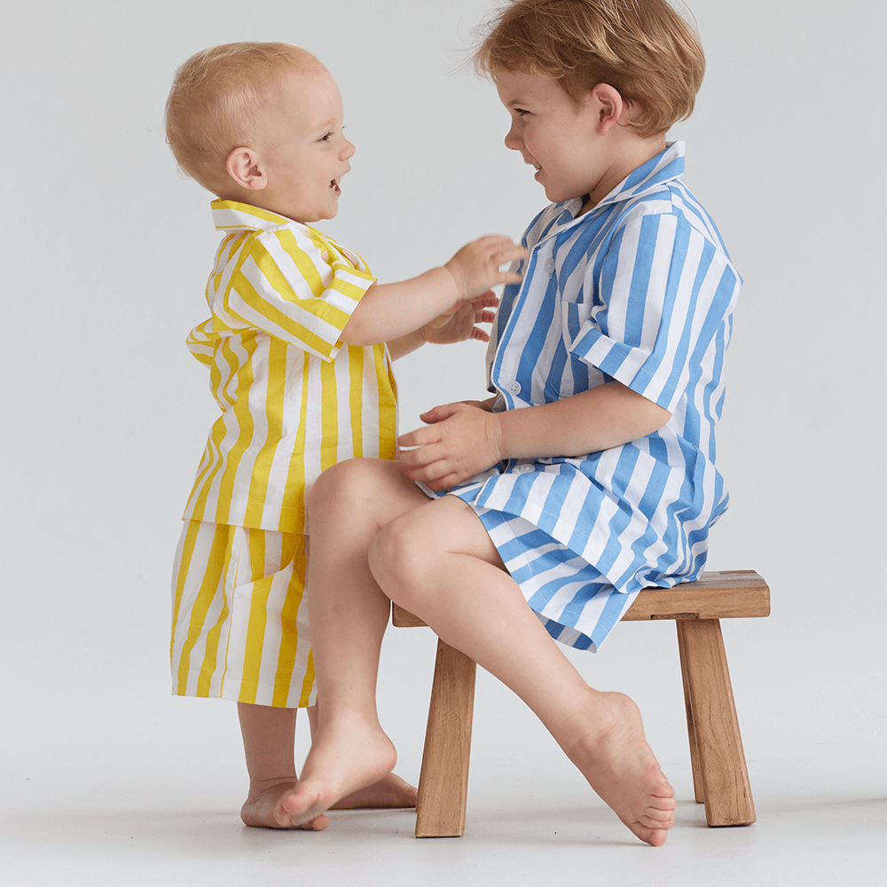 Piccolo Pyjama Short Set - Sky Blue