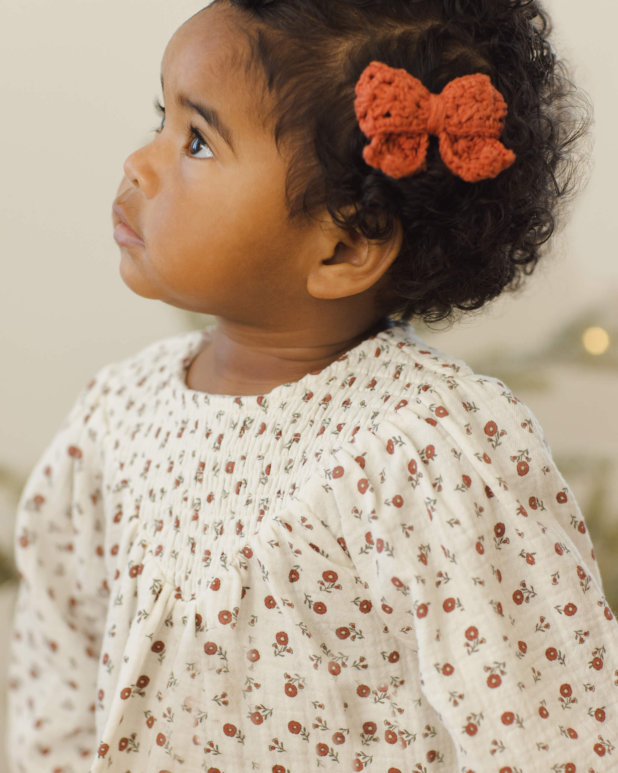 Quincy Mae V Smocked Dress - Winter Ditsy