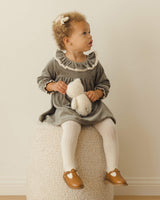 Quincy Mae Velour Baby Dress - Forest