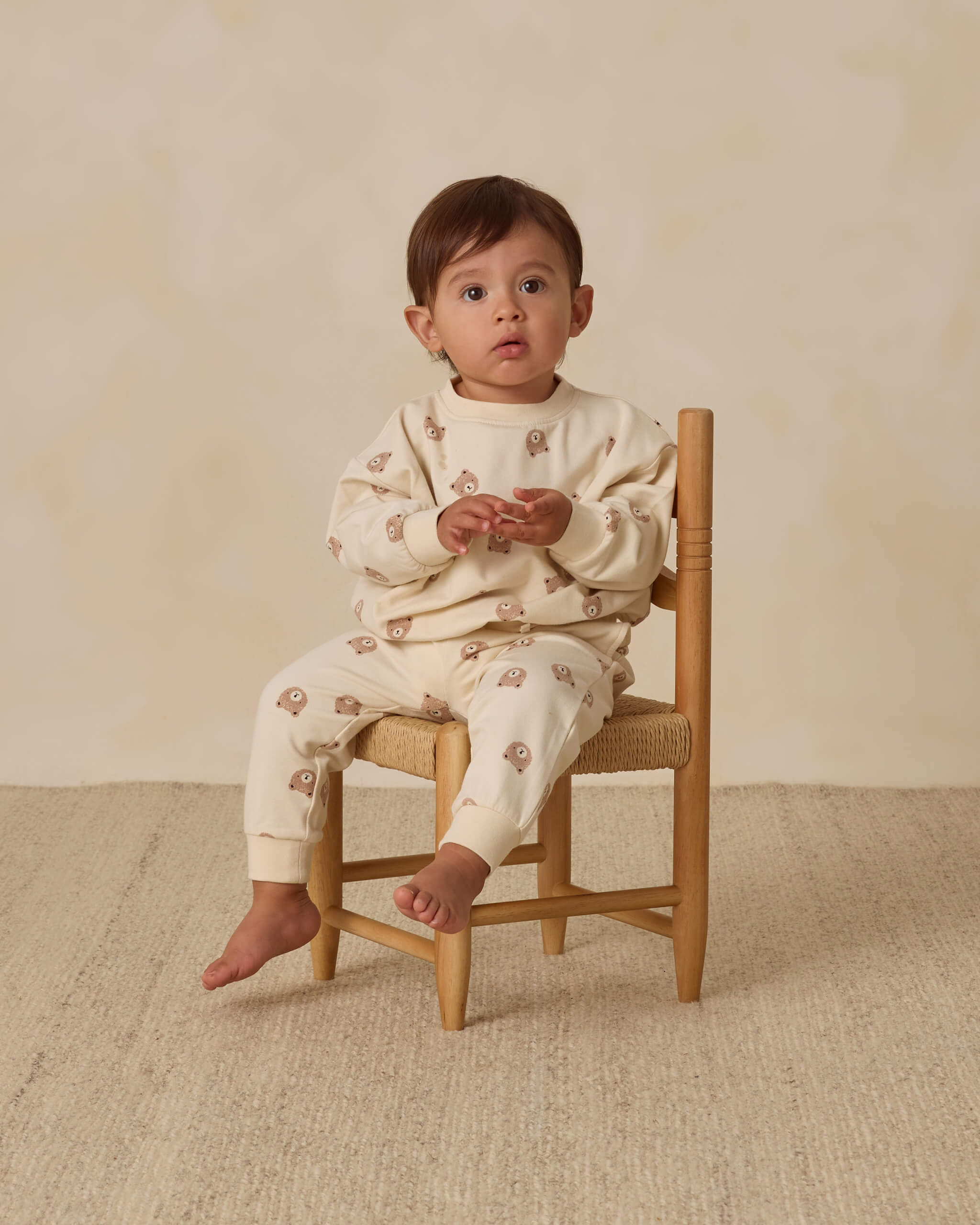 Quincy Mae Relaxed Sweatpant - Brown Bear