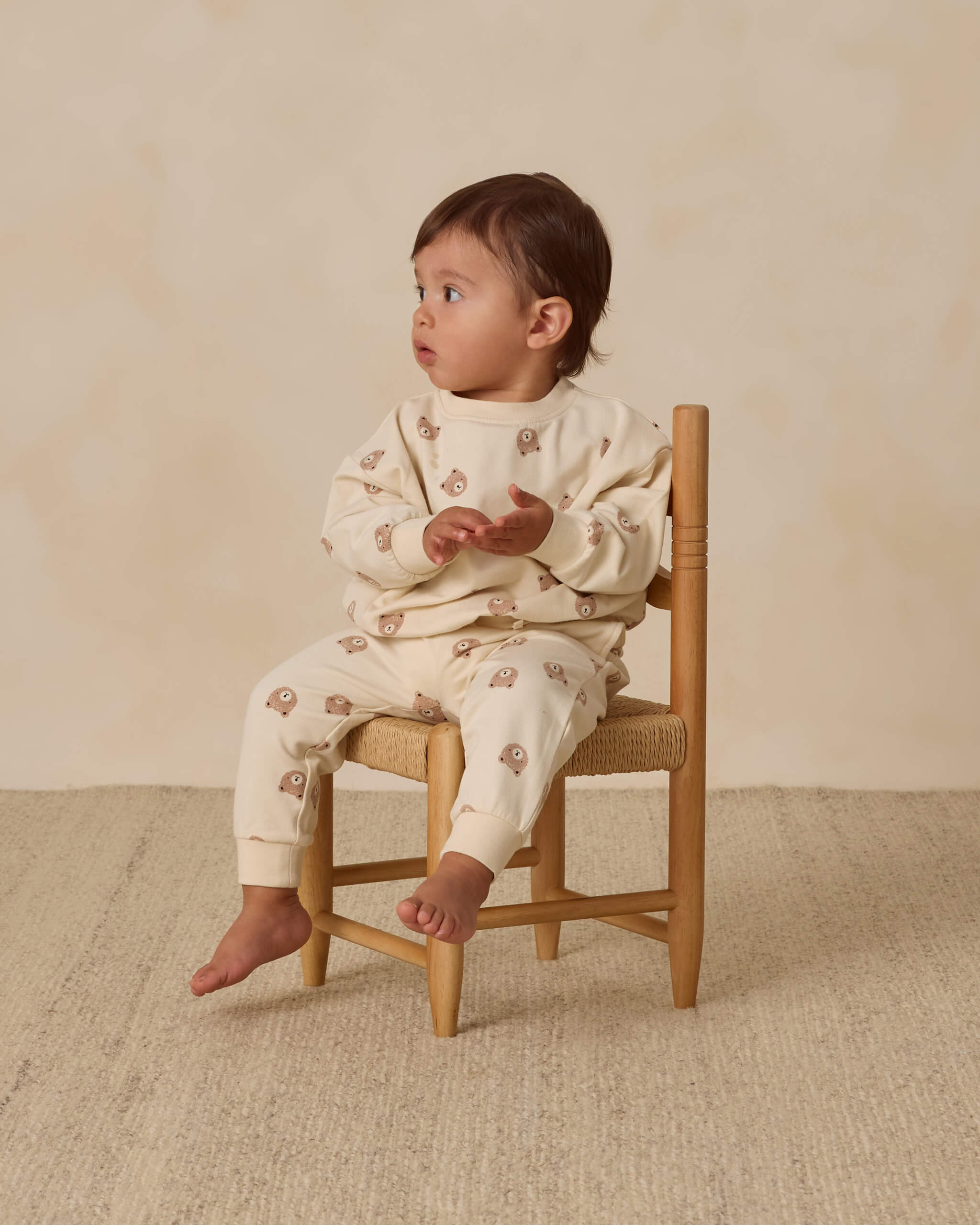 Quincy Mae Relaxed Sweatpant - Brown Bear