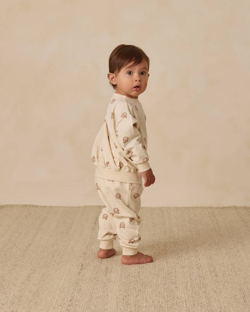 Quincy Mae Relaxed Sweatpant - Brown Bear