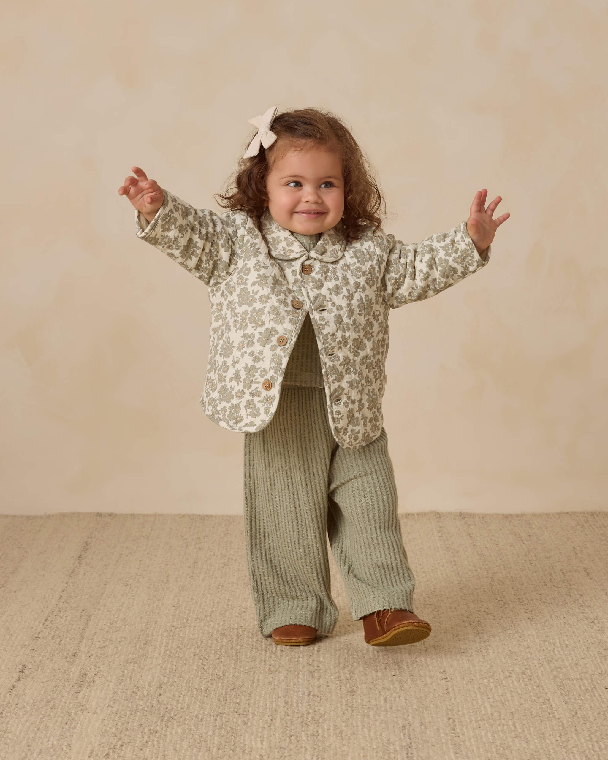 Quincy Mae Quilted Jacket - Green Floral