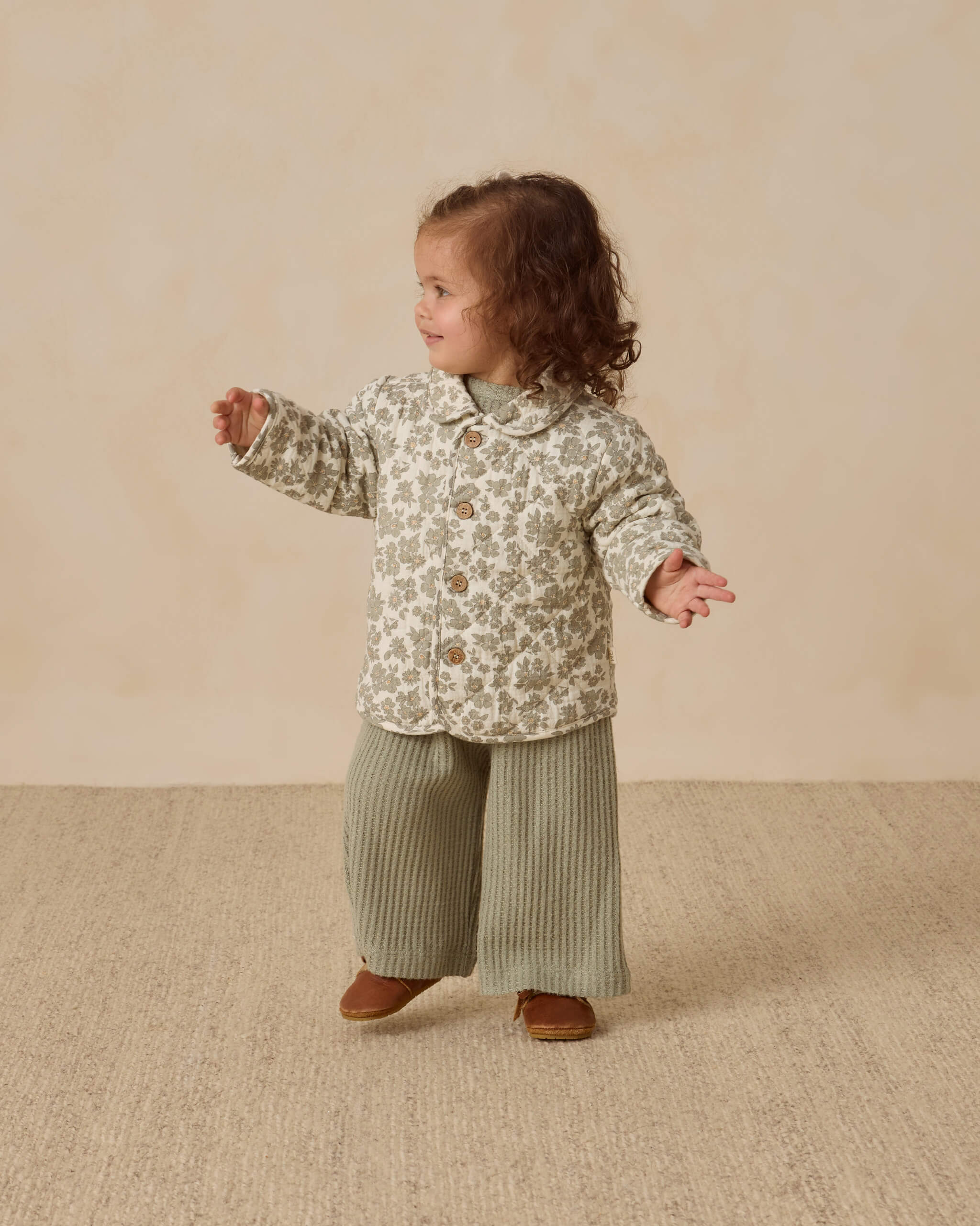 Quincy Mae Quilted Jacket - Green Floral