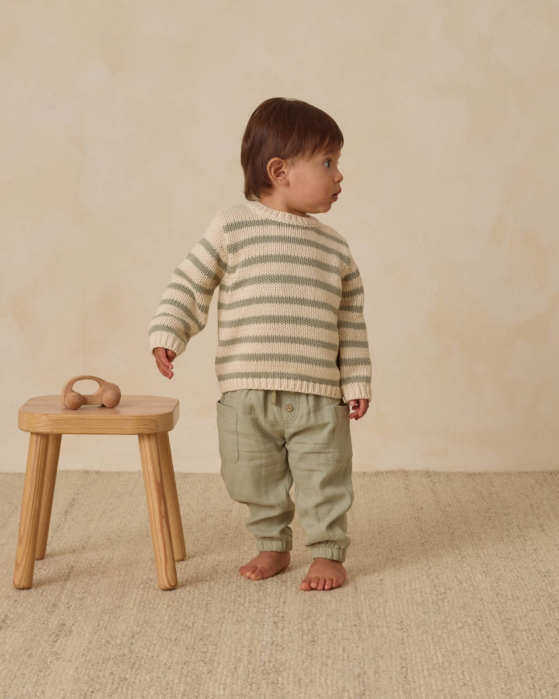 Quincy Mae Rex Sweater - Fern Stripe