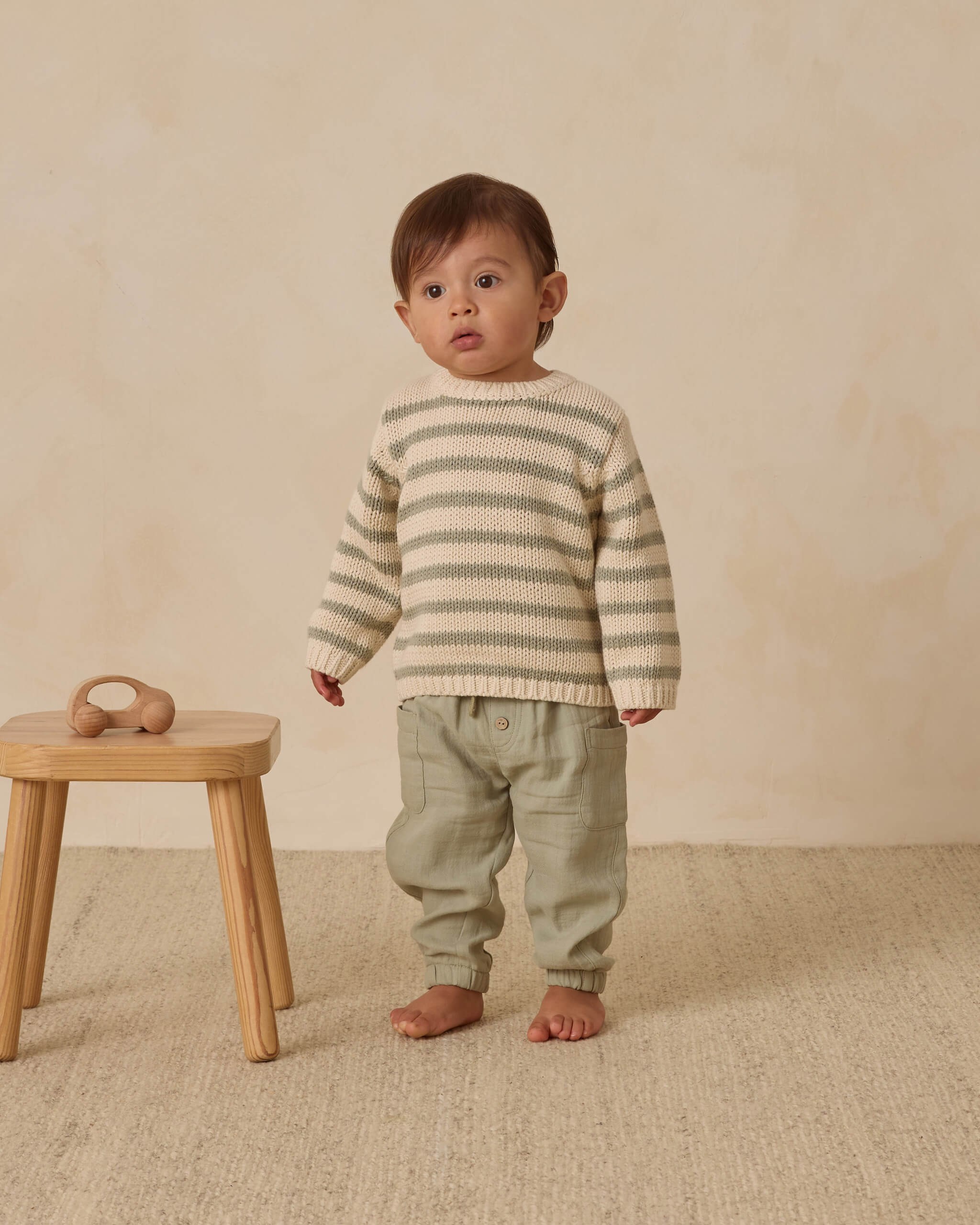Quincy Mae Rex Sweater - Fern Stripe