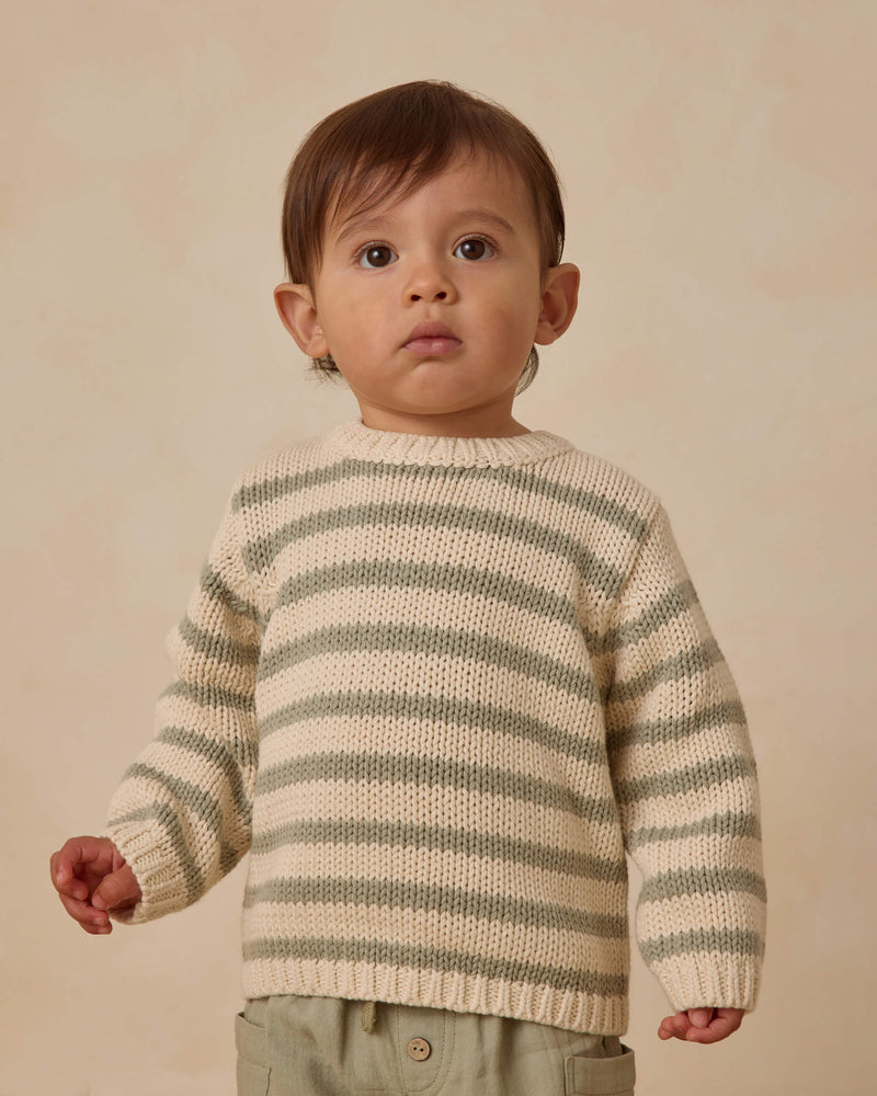 Quincy Mae Rex Sweater - Fern Stripe