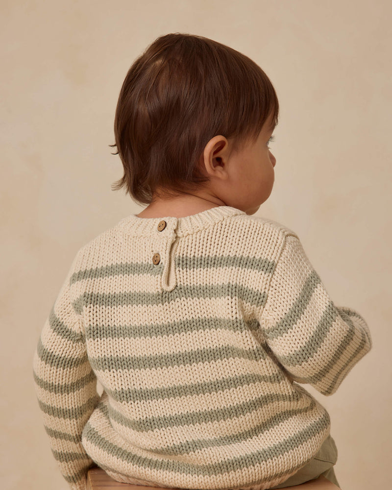 Quincy Mae Rex Sweater - Fern Stripe
