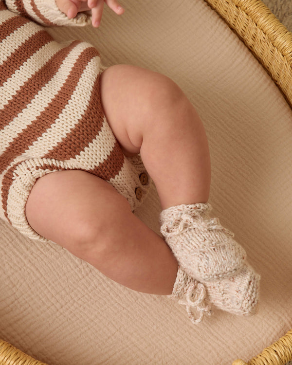 Quincy Mae Rex Romper - Cedar Stripe