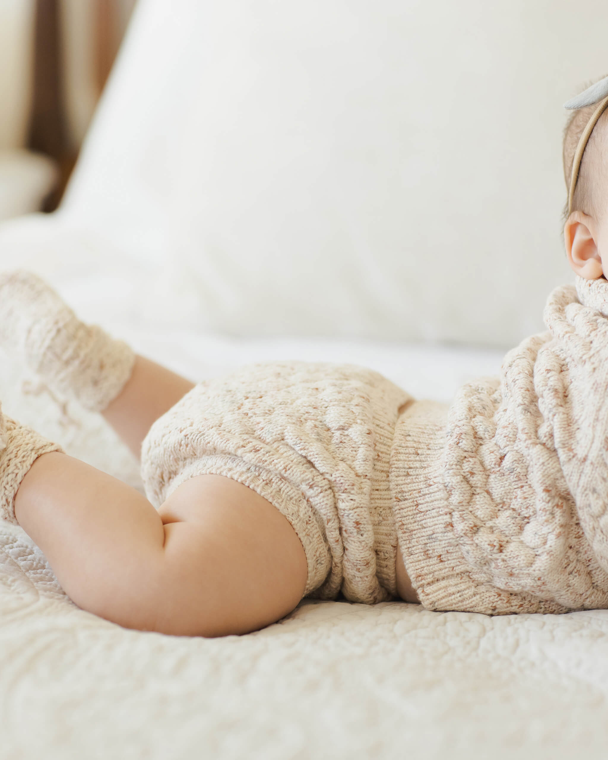 Quincy Mae Bubble Knit Cardigan - Natural Confetti