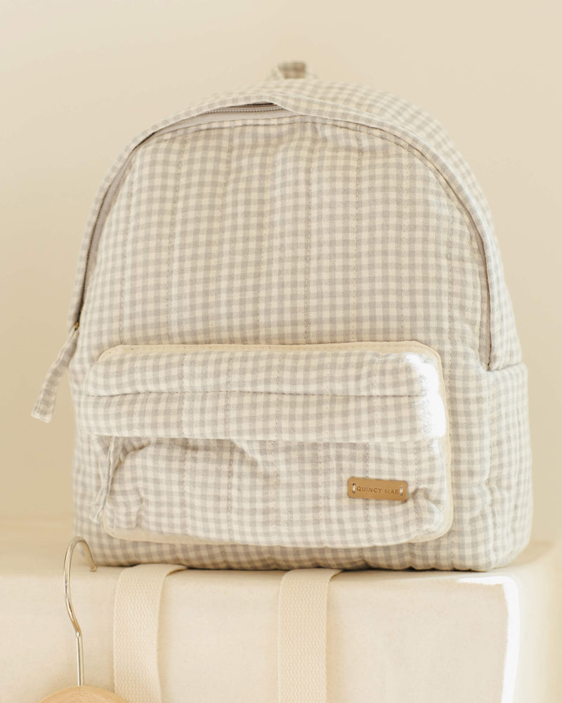 Quincy Mae Mini Backpack - Blue Gingham