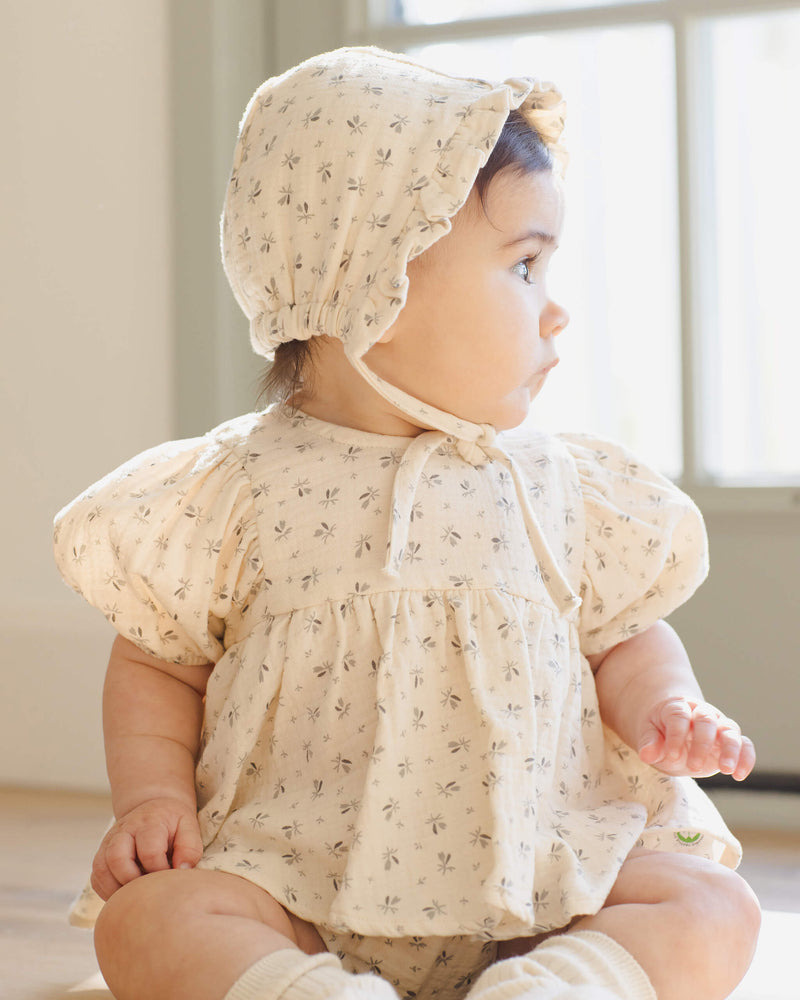 Quincy Mae Woven Ruffle Bonnet - Bluebell