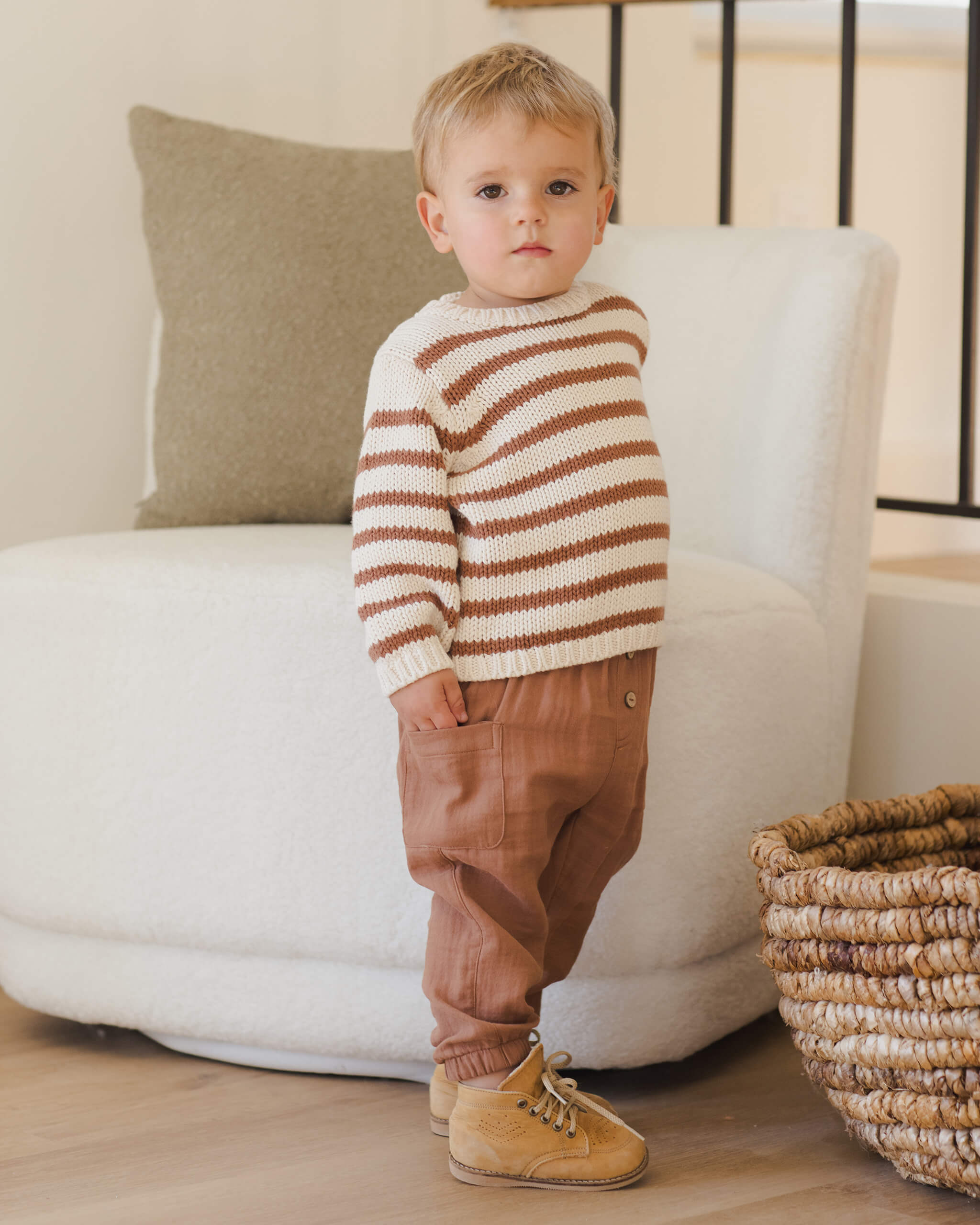 Quincy Mae Rex Sweater - Cedar Stripe