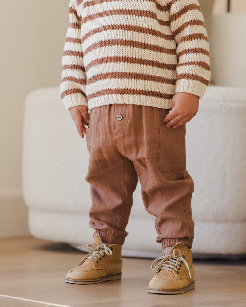 Quincy Mae Rex Sweater - Cedar Stripe
