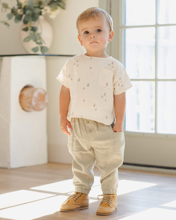 Quincy Mae Woven Boxy Top - Trees