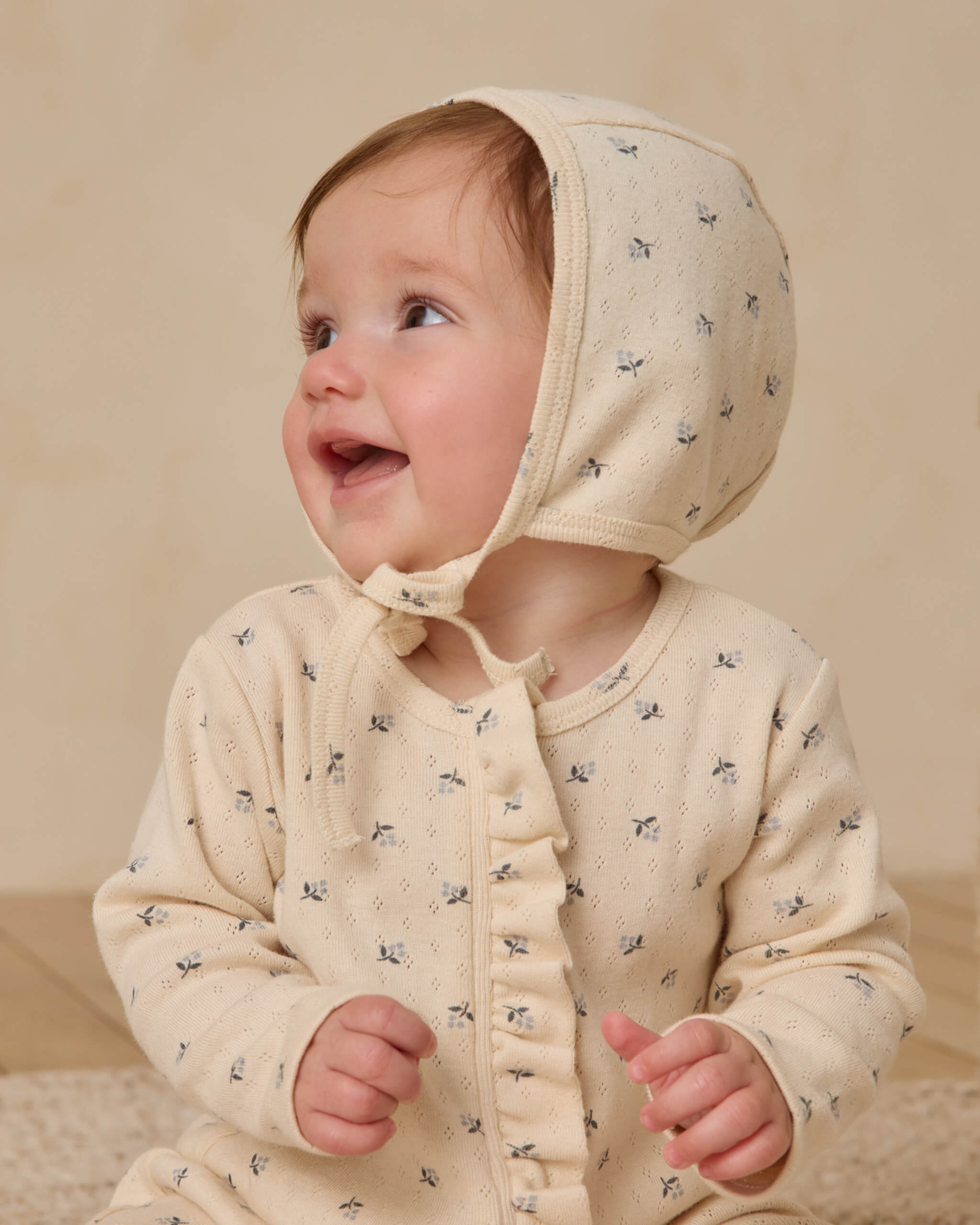 Quincy Mae Ruffle Jumpsuit - Blue Ditsy