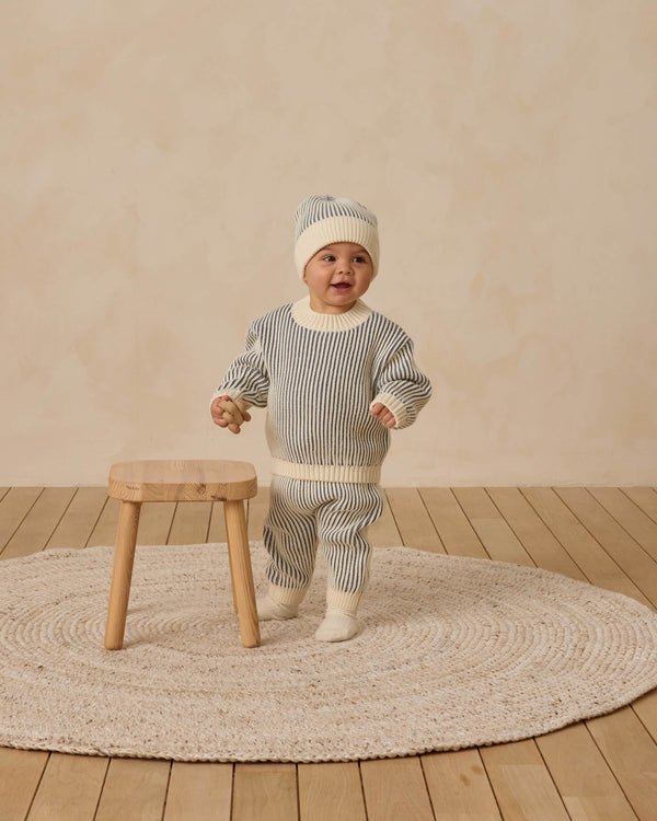 Quincy Mae Relaxed Knit Sweater - Ocean