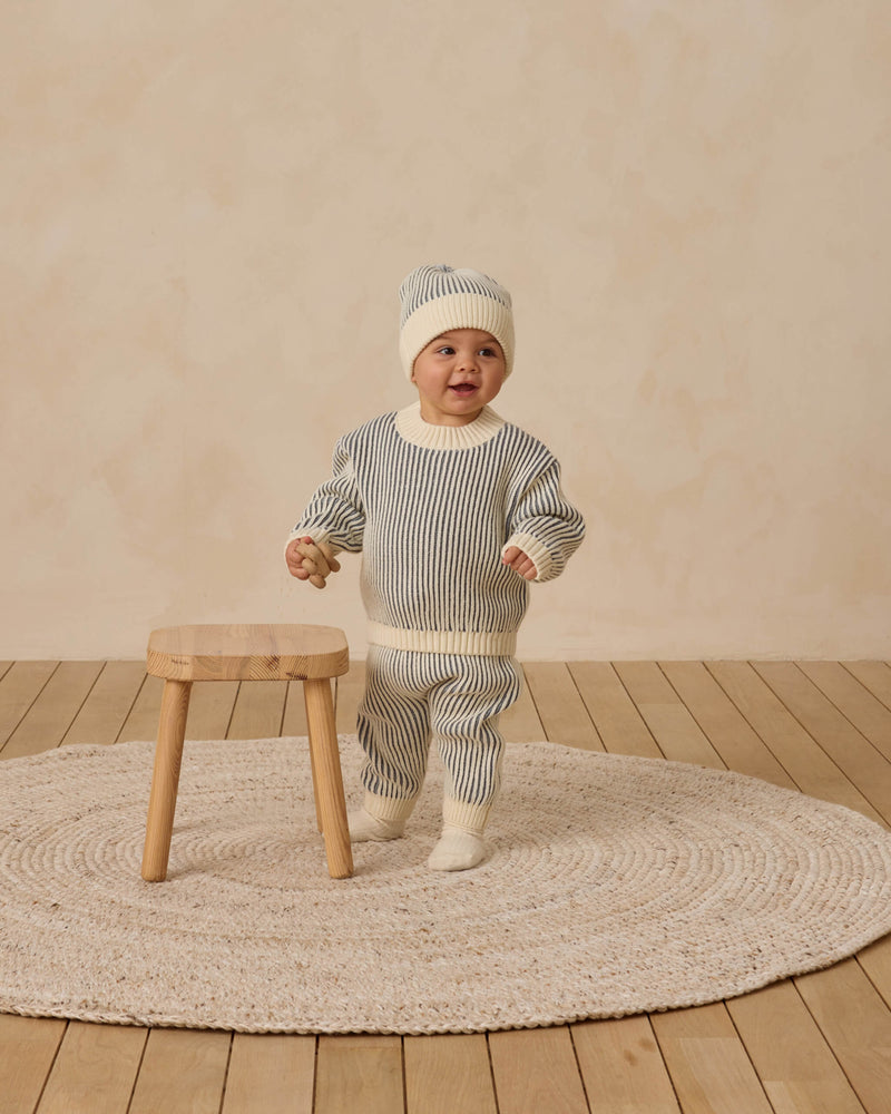 Quincy Mae Relaxed Knit Sweater - Ocean