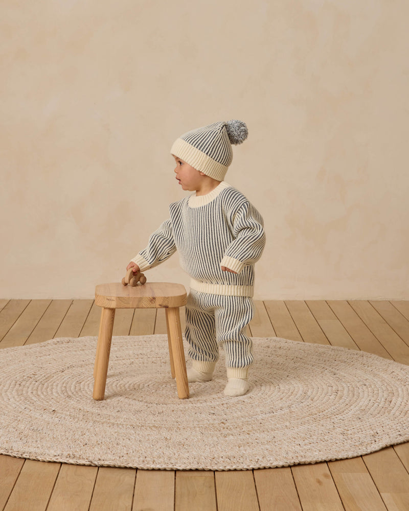 Quincy Mae Relaxed Knit Sweater - Ocean