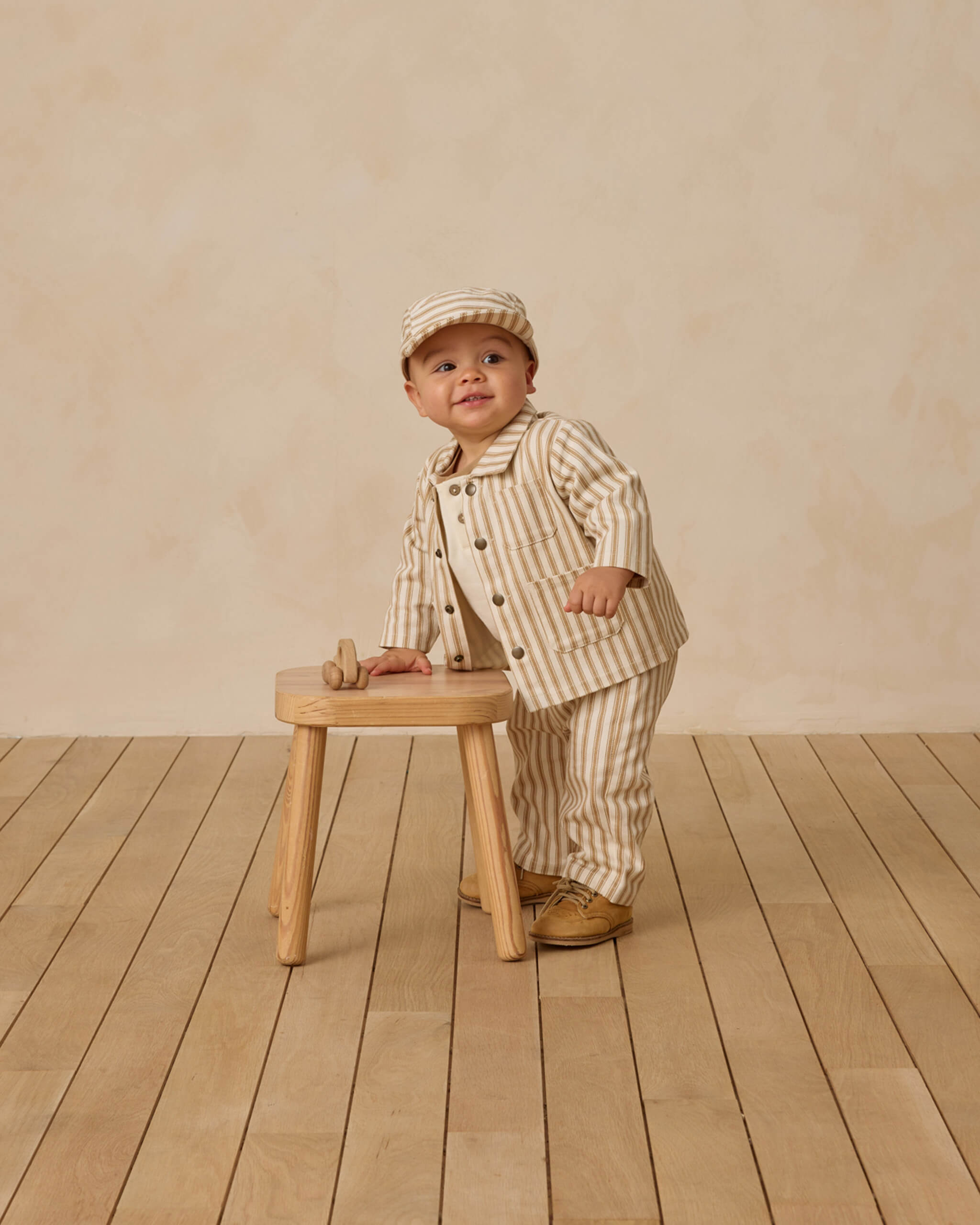 Quincy Mae Utility Jacket - Ocean Pinstripe