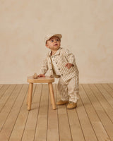 Quincy Mae Utility Jacket - Ocean Pinstripe