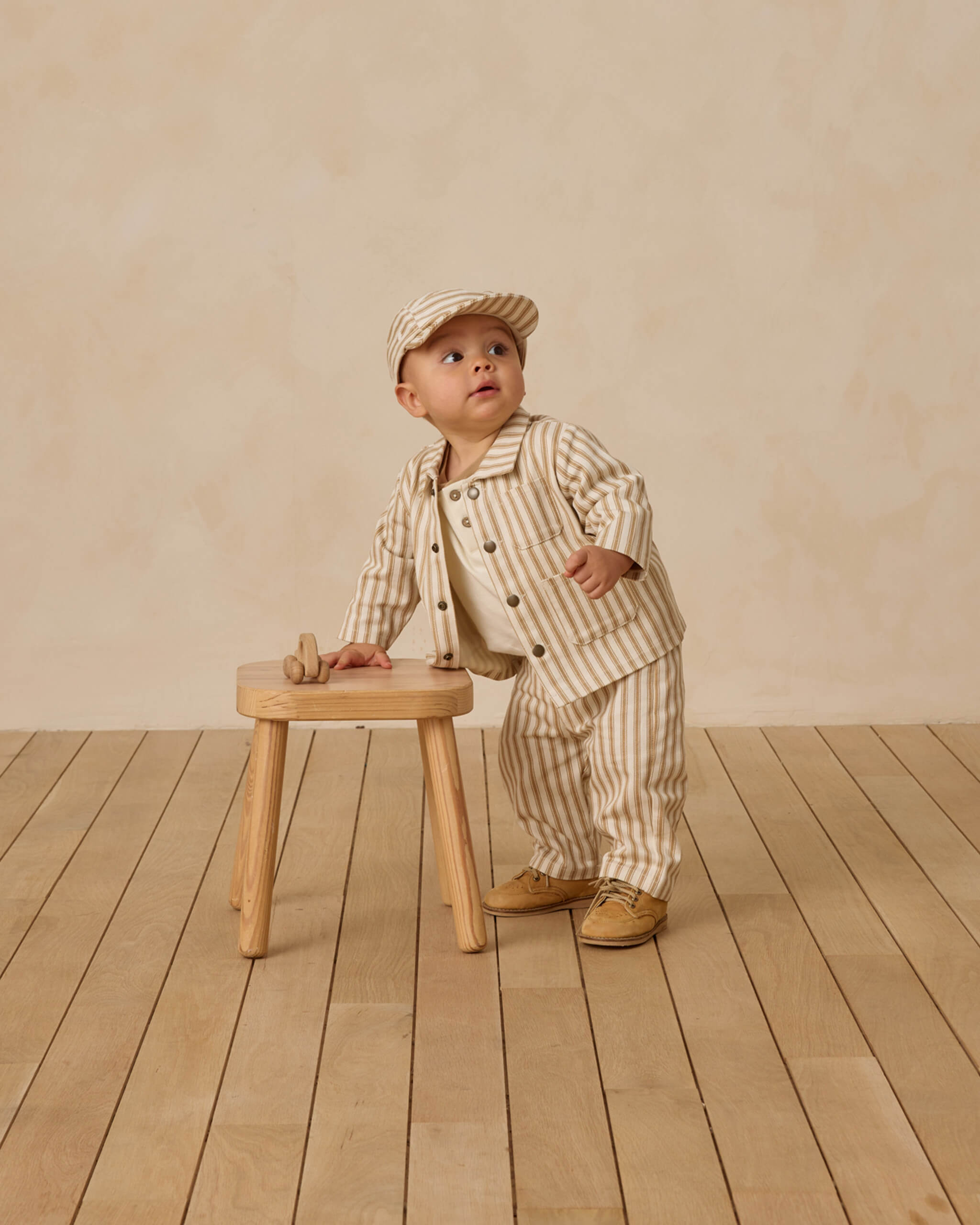 Quincy Mae Grayson Pant - Gold Pinstripe