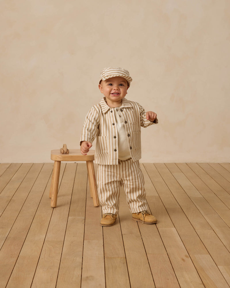 Quincy Mae Utility Jacket - Ocean Pinstripe
