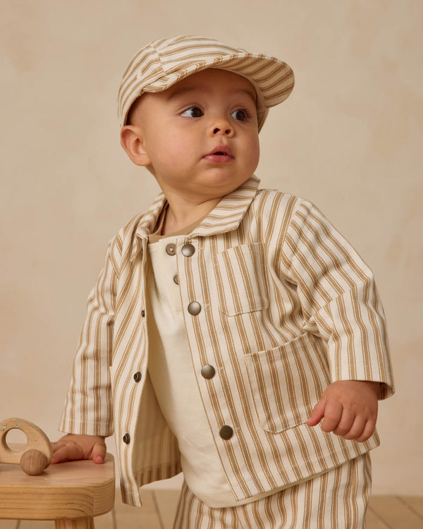 Quincy Mae Baby Cap - Gold Pinstripe