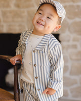 Quincy Mae Utility Jacket - Ocean Pinstripe