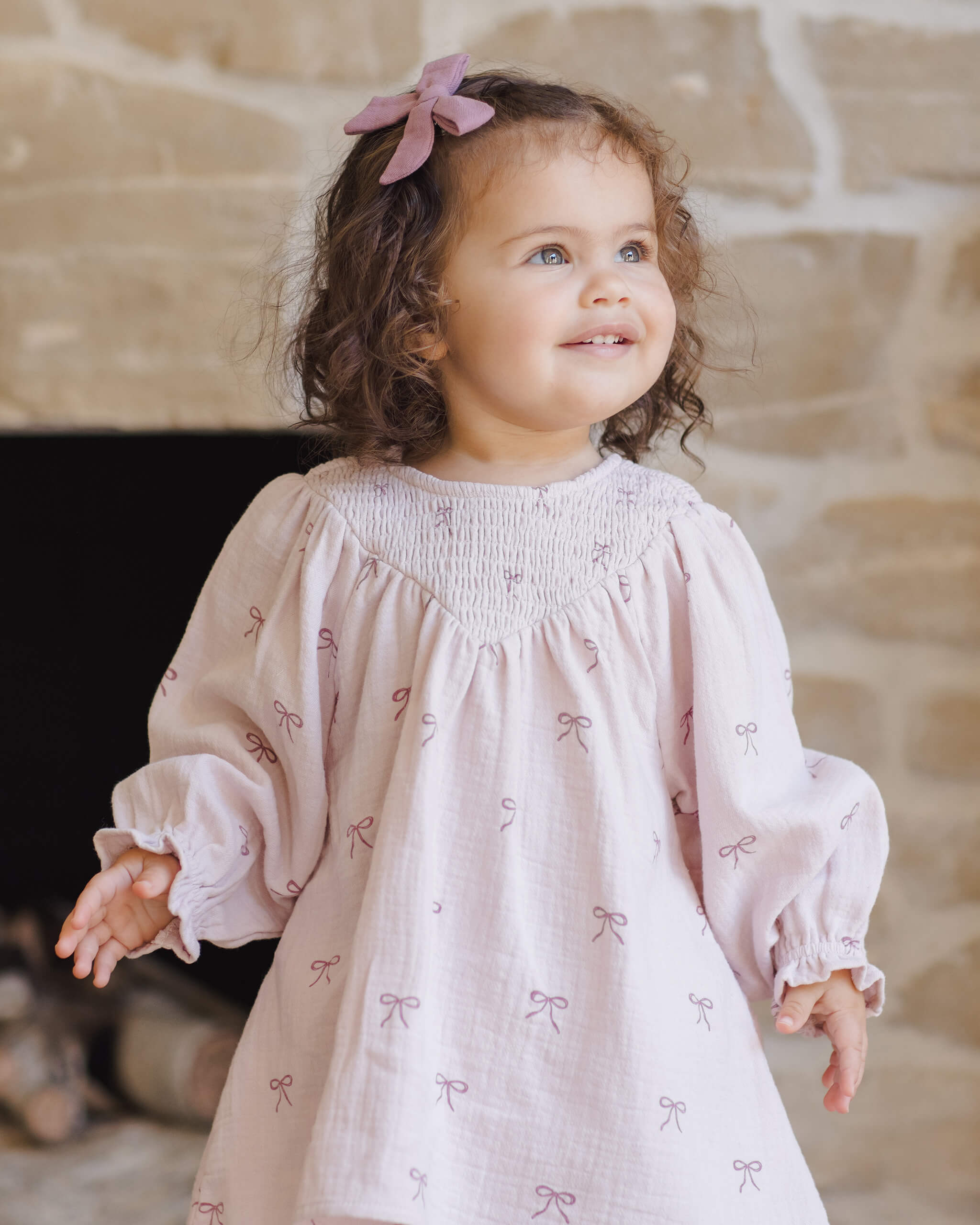 Quincy Mae V Smocked Dress - Bows
