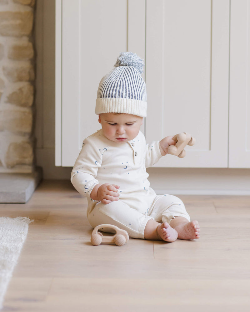 Quincy Mae Long Sleeve Pocket Jumpsuit - Moons