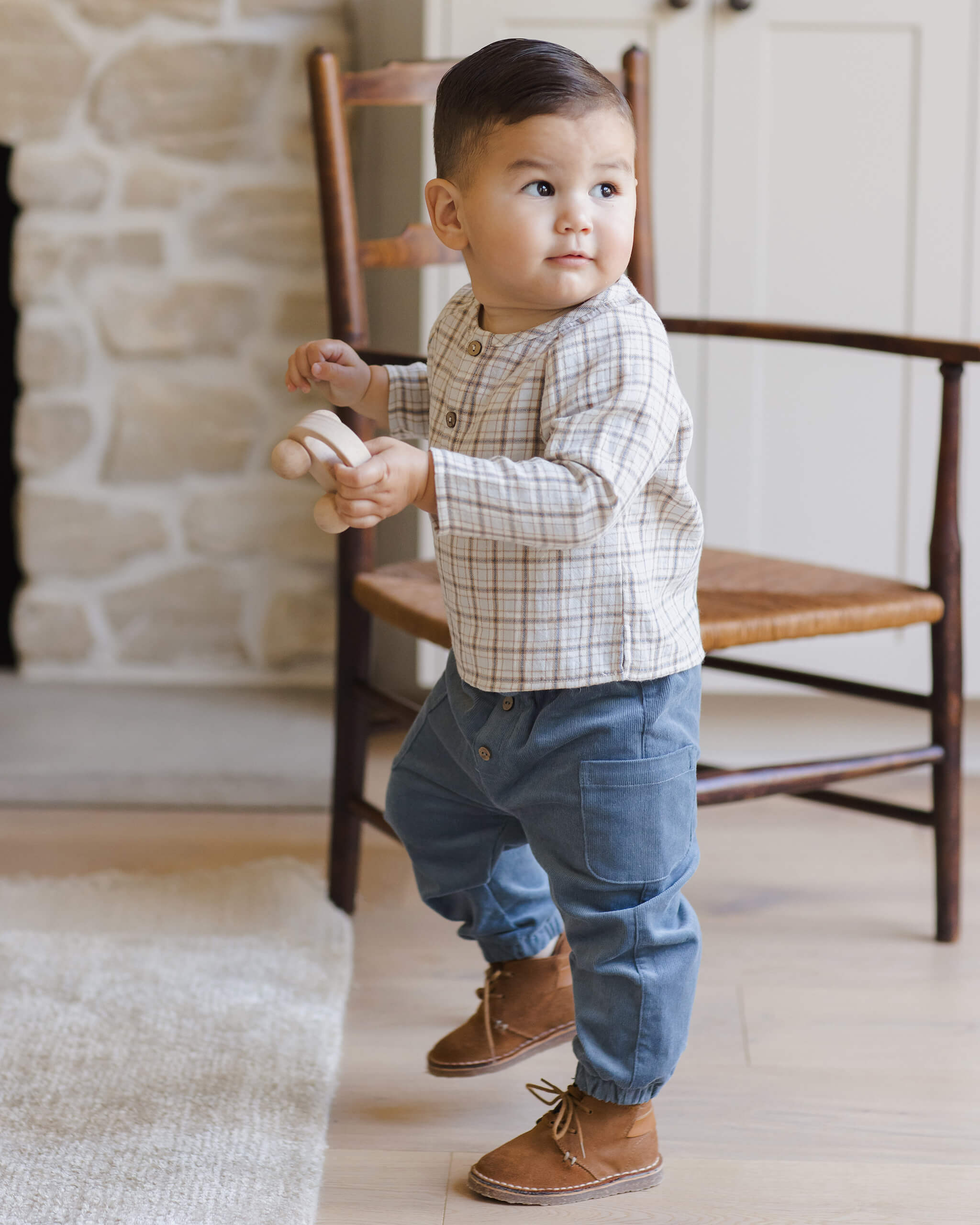 Quincy Mae Zion Shirt - Blue Plaid