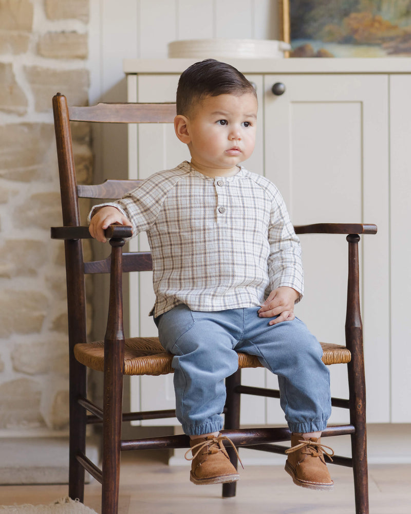Quincy Mae Zion Shirt - Blue Plaid
