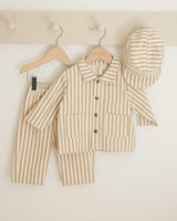 Quincy Mae Utility Jacket - Gold Pinstripe