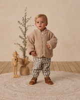 Quincy Mae Shearling Zip Jacket - Oat