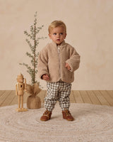 Quincy Mae Shearling Zip Jacket - Oat