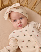 Quincy Mae Velour Bow Headband - Holly Berry