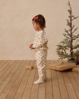 Quincy Mae Velour Relaxed Sweatpant - Holly Berry