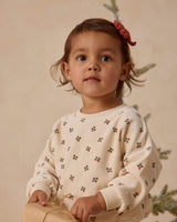 Quincy Mae Velour Relaxed Sweatshirt - Holly Berry