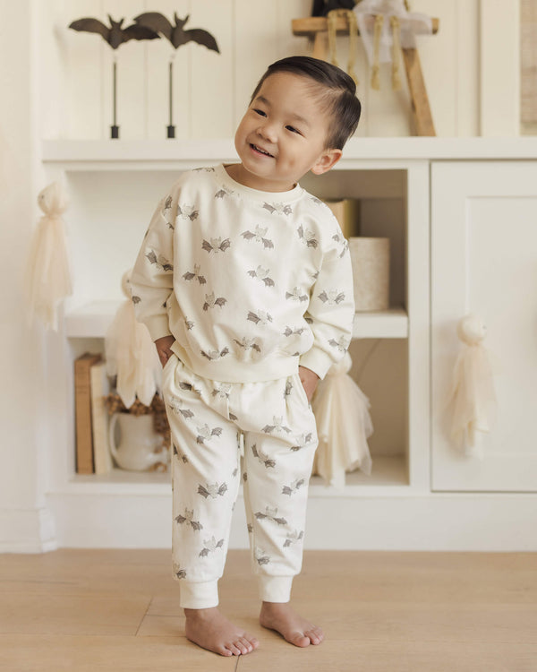 Quincy Mae Relaxed Fleece Sweatpant - Bats