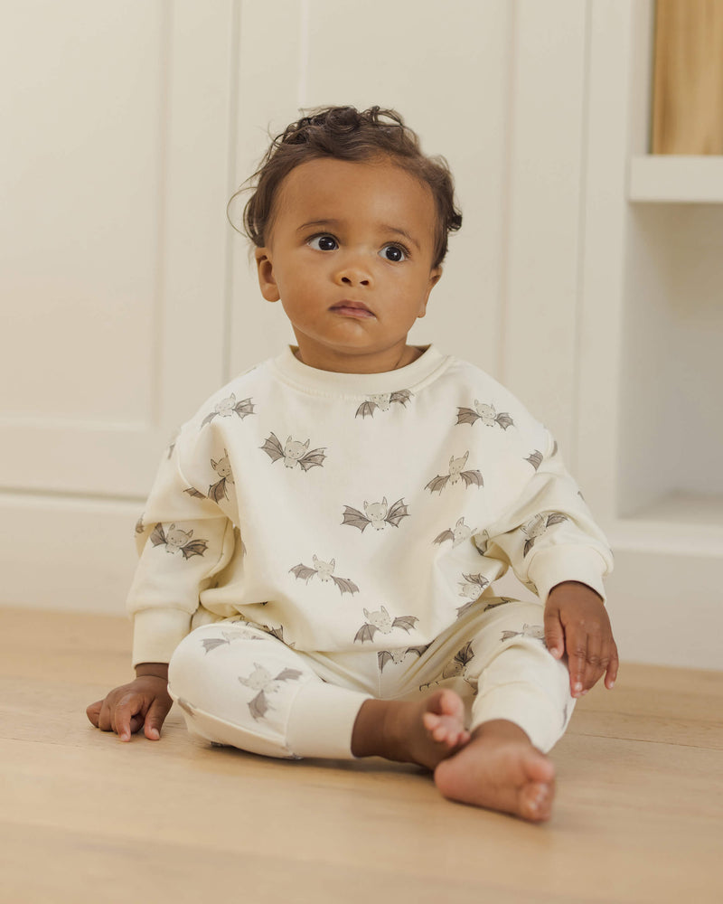 Quincy Mae Relaxed Fleece Sweatshirt - Bats