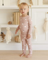 Quincy Mae Bamboo Pajama Set - Pink Ghosts