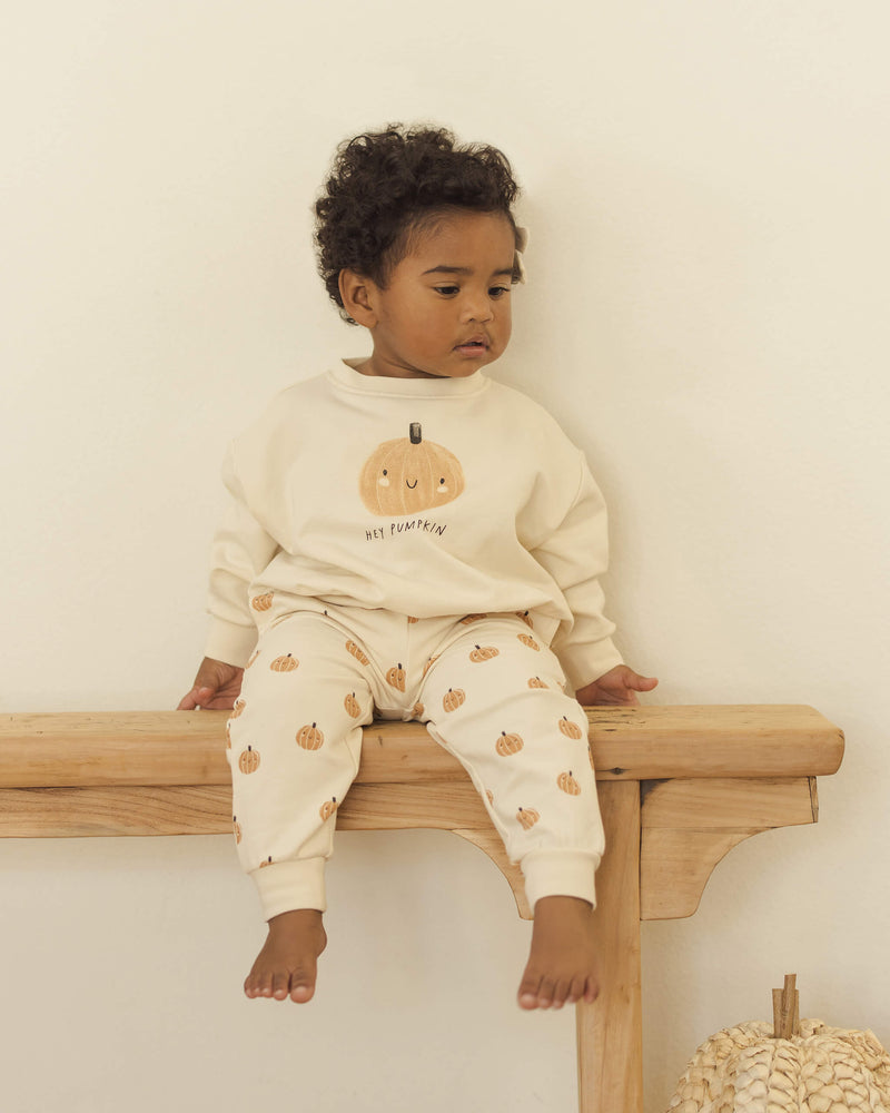 Quincy Mae Relaxed Fleece Sweatshirt - Pumpkin