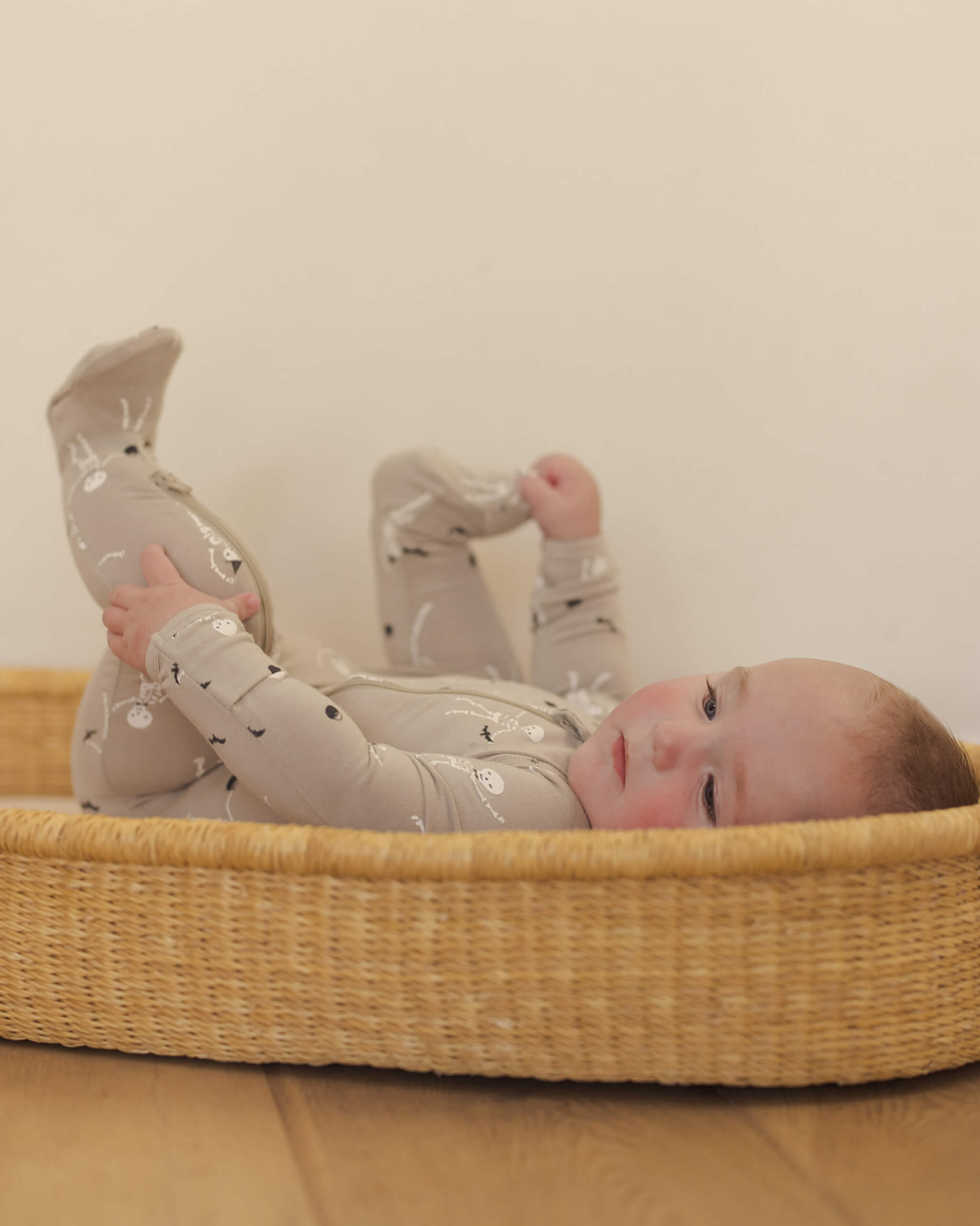 Quincy Mae Bamboo Zip Footie - Bats